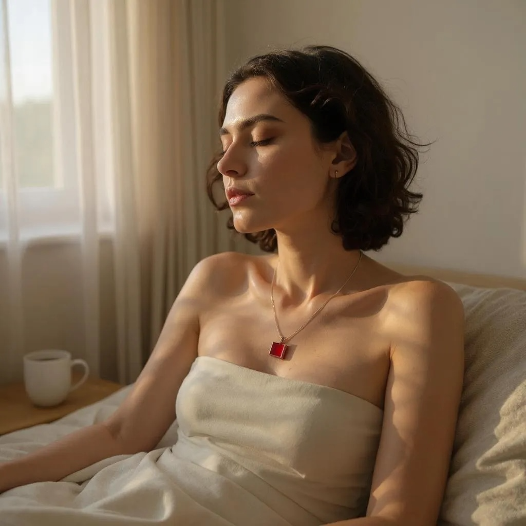 Minimal Square Glass Pendant, Red