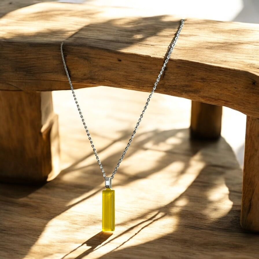 Minimal Glass Bar Pendant, Yellow