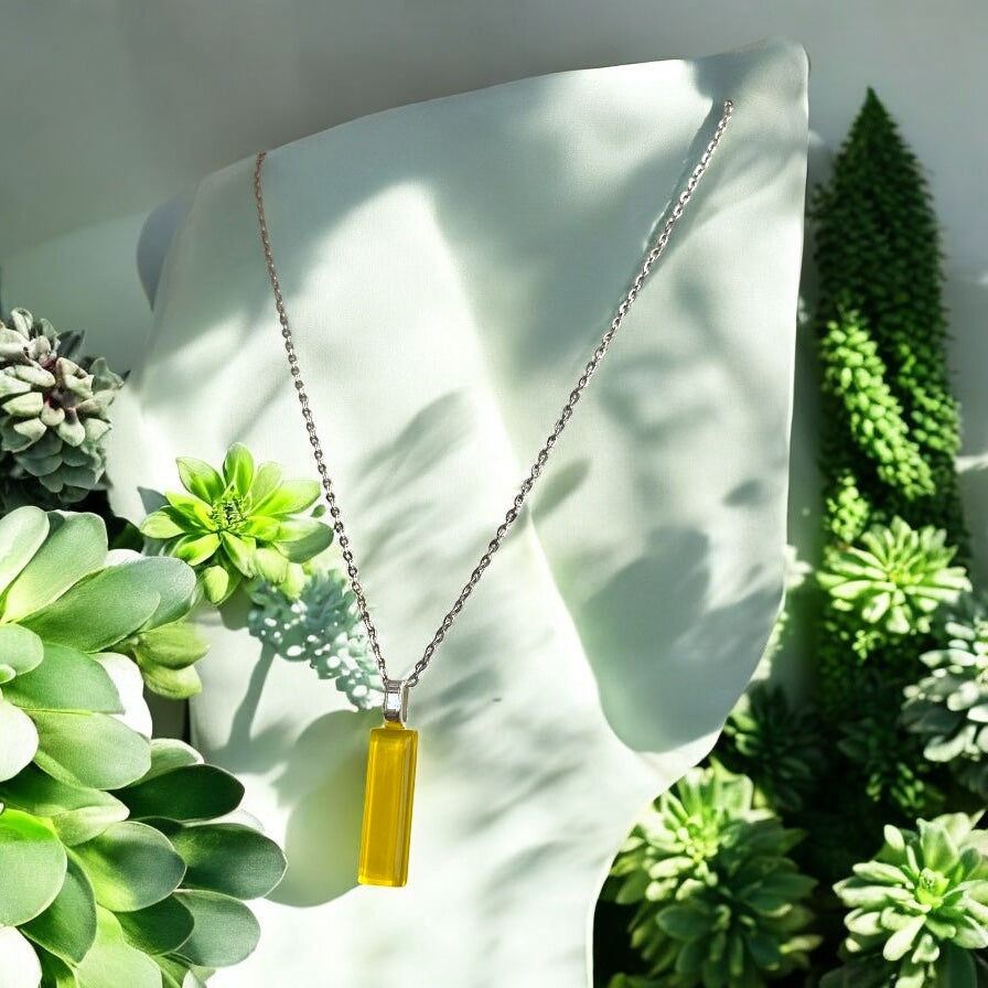 Minimal Glass Bar Pendant, Yellow