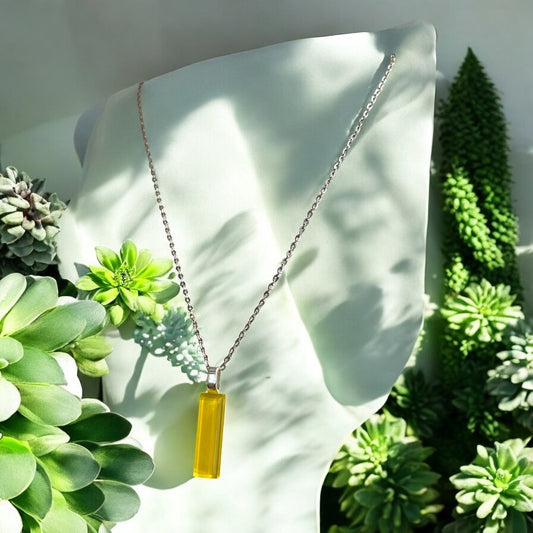 Minimal Glass Bar Pendant, Yellow