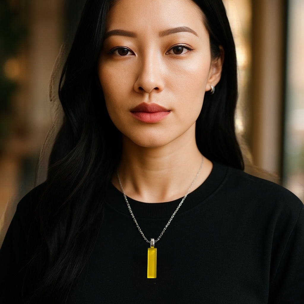Minimal Glass Bar Pendant, Yellow