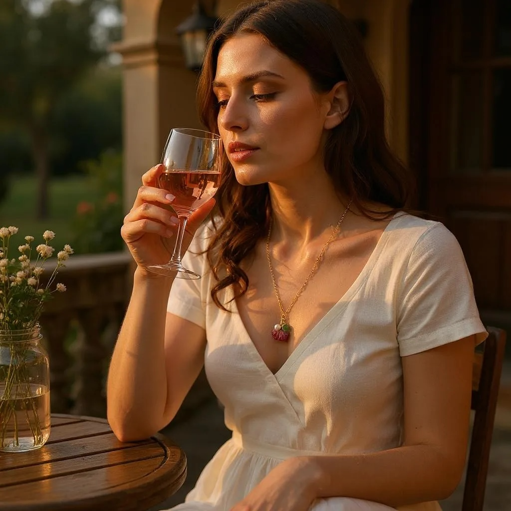 Charms Pendant Necklace, Magenta