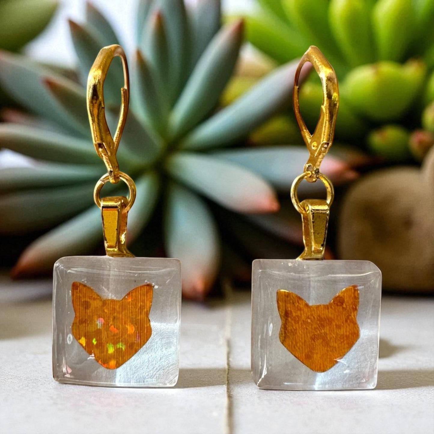 Cat & Mouse Mixed-Media Earrings, different options