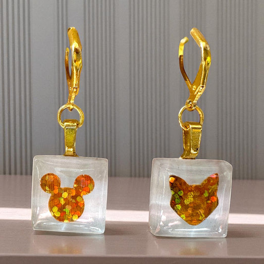 Cat & Mouse Mixed-Media Earrings, different options
