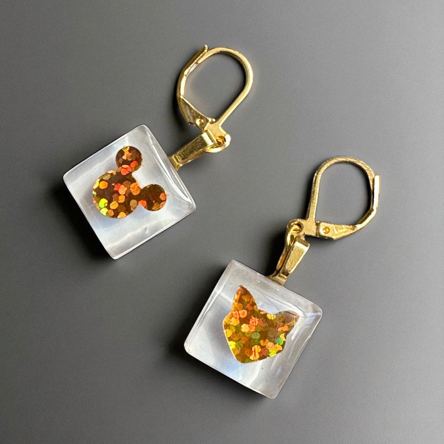 Cat & Mouse Mixed-Media Earrings, different options