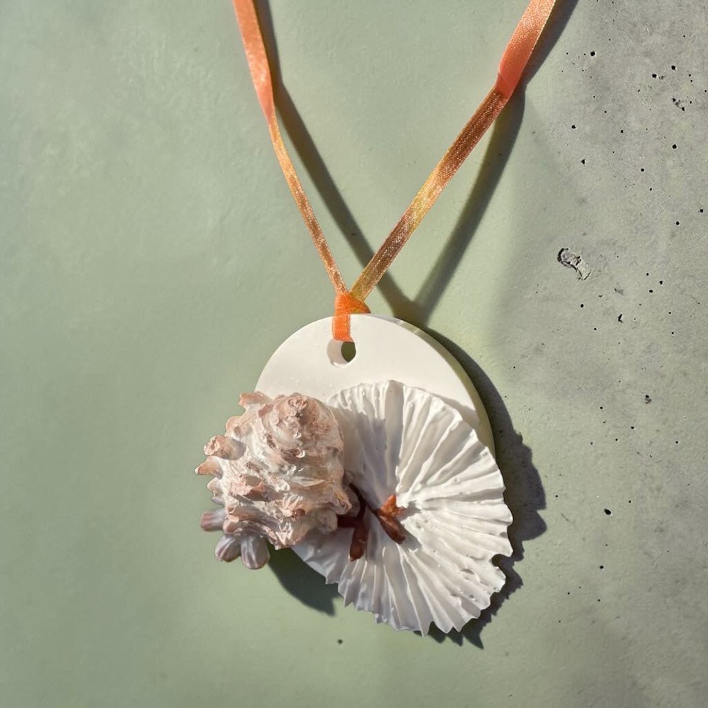 Seaside Treasure III — Small Circular Coastal Cast Wall Hanging - Wall Hanging - Eclectic Blue Studio