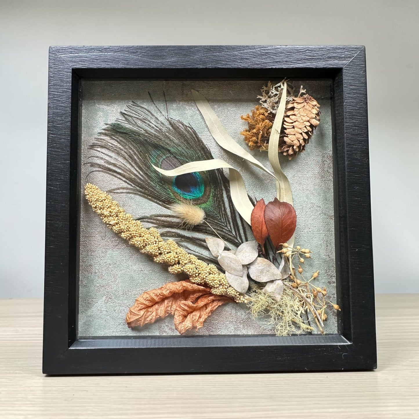 Peacock Still Natures — Framed Botanical Art - Visual Artwork - Eclectic Blue Studio