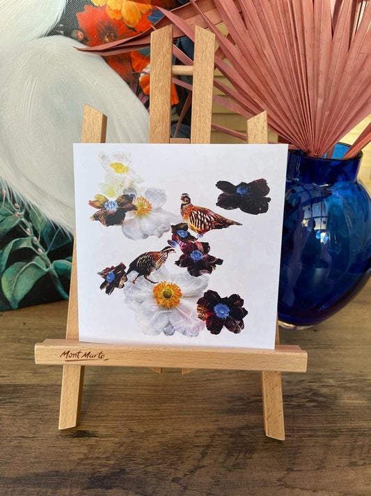 'Two Little Partridges', Square Greetings Card