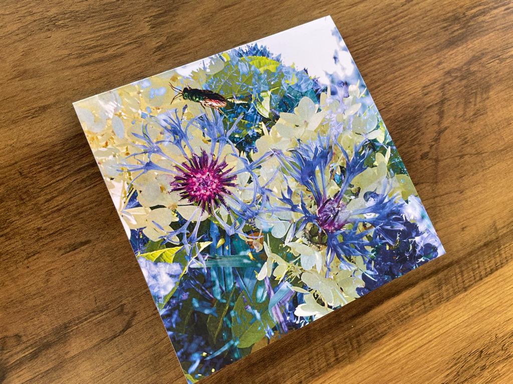 'Emerald Bug II', Square Greetings Card