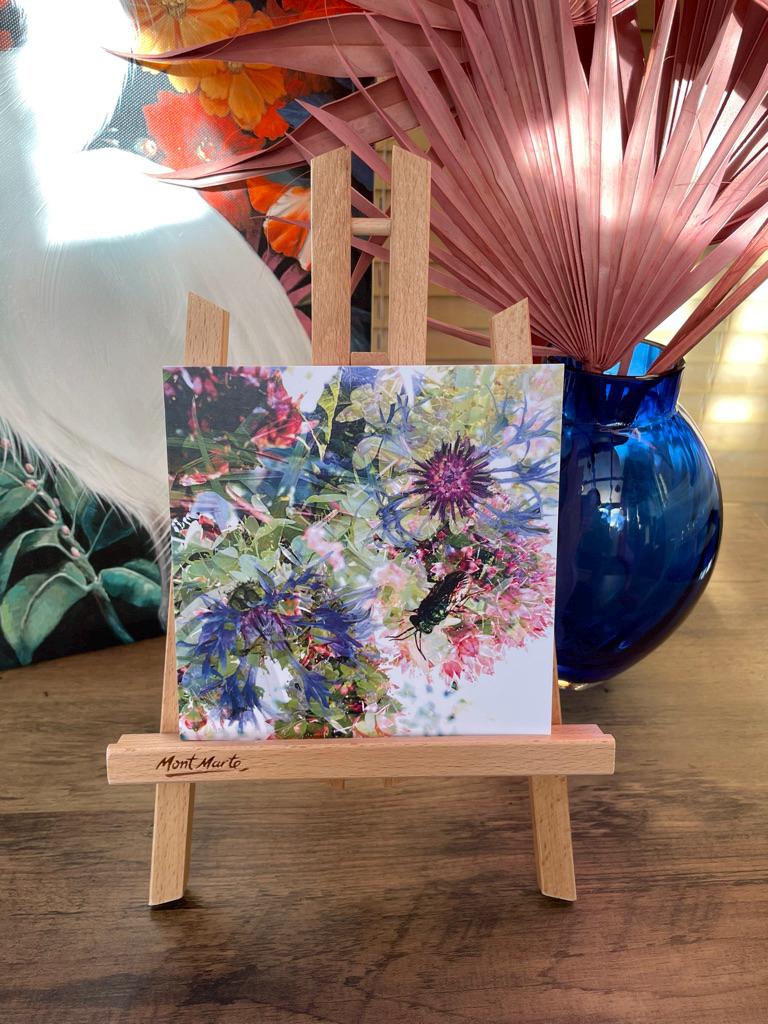 'Emerald Bug I', Square Greetings Card