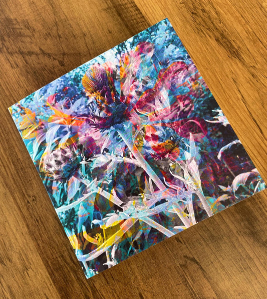 'Flower of Scotland', Square Greetings Card