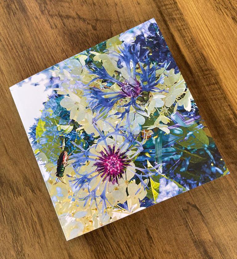 'Emerald Bug II', Square Greetings Card