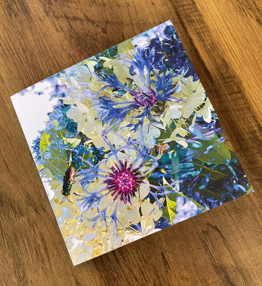 'Emerald Bug II', Square Greetings Card