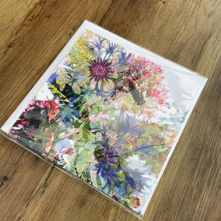 'Emerald Bug I', Square Greetings Card