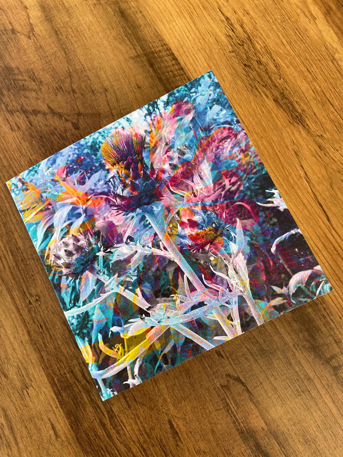 'Flower of Scotland', Square Greetings Card