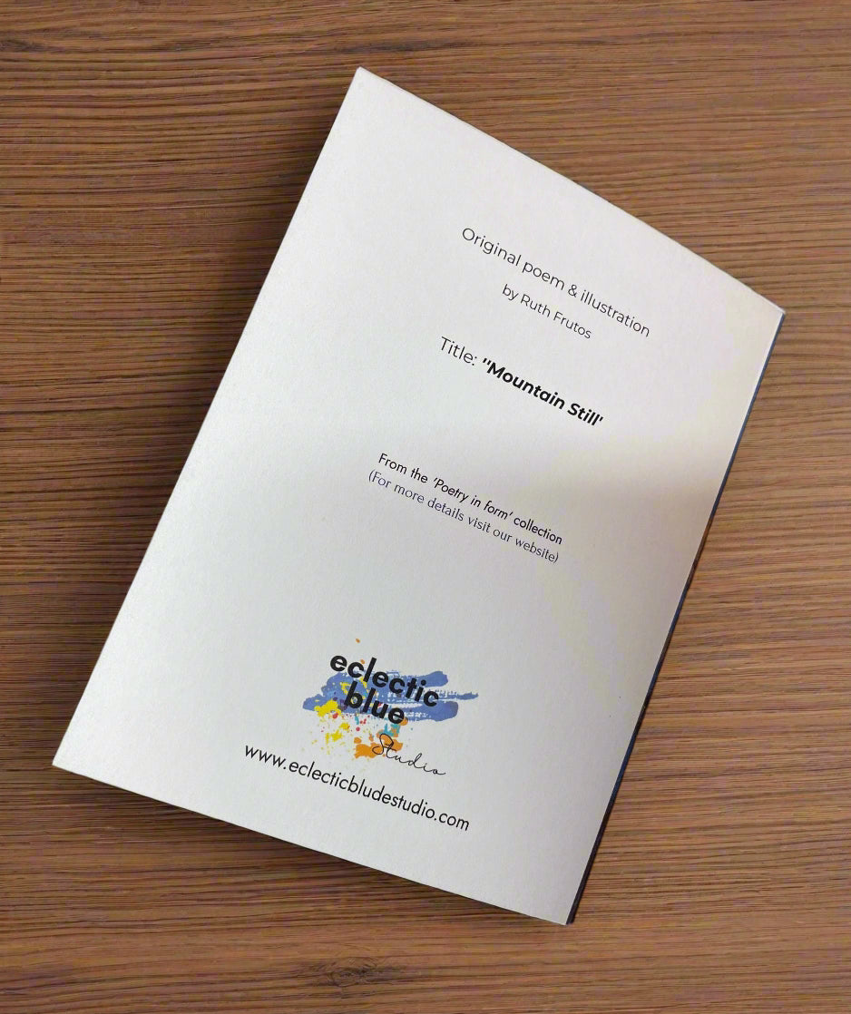 'Mountain Still' - Inner Peace Poetry Card | Original Illustrated Verse