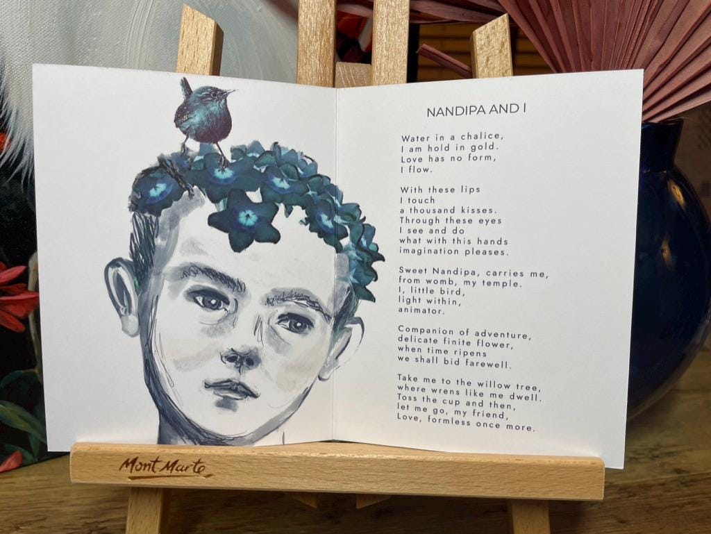 'Nandipa and I' - Body & Soul Poetry Card | Original Illustrated Verse