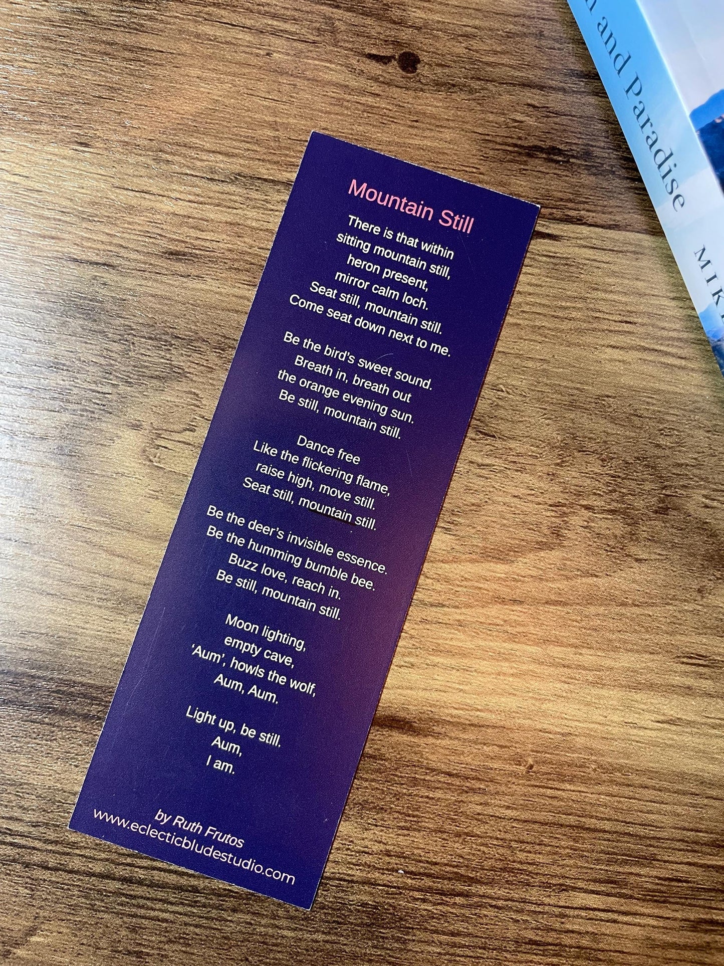 'Mountain Still' - Inner Peace Poetry Bookmark | Original Illustrated Verse