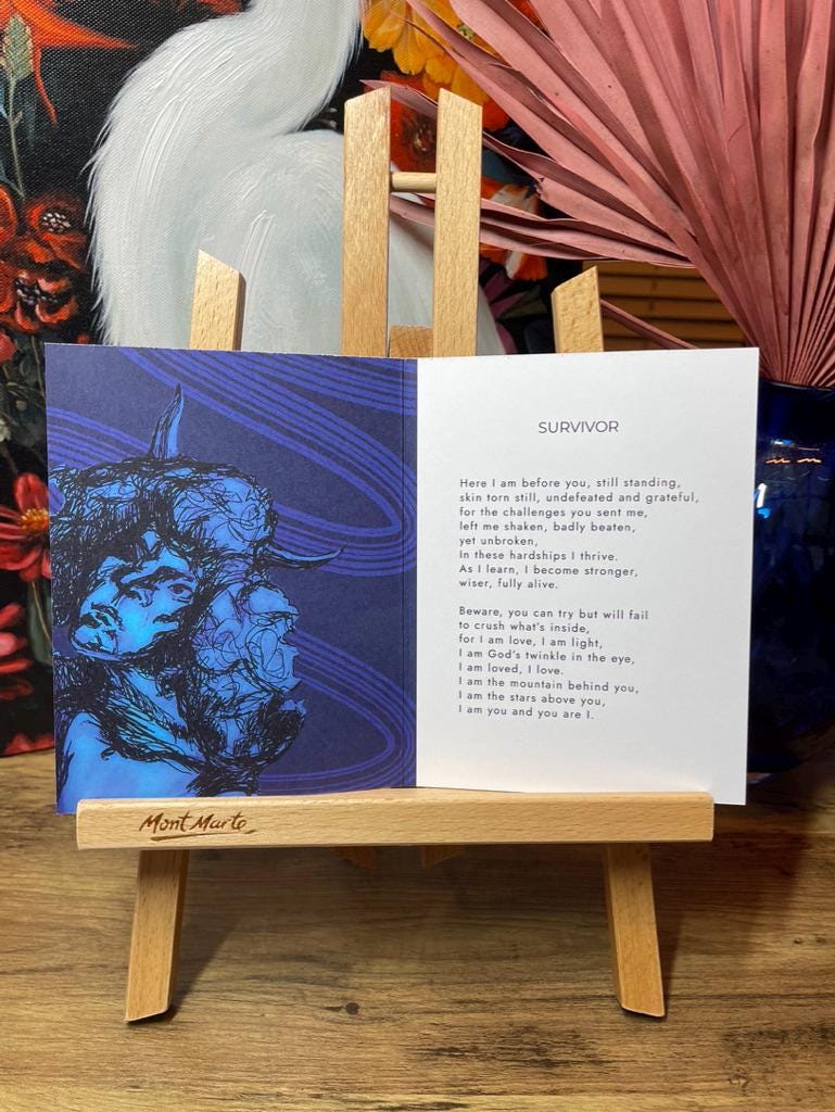 'Survivor' - The Strength Within Poetry Card | Original Illustrated Verse