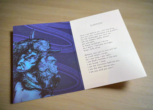 'Survivor' - The Strength Within Poetry Card | Original Illustrated Verse