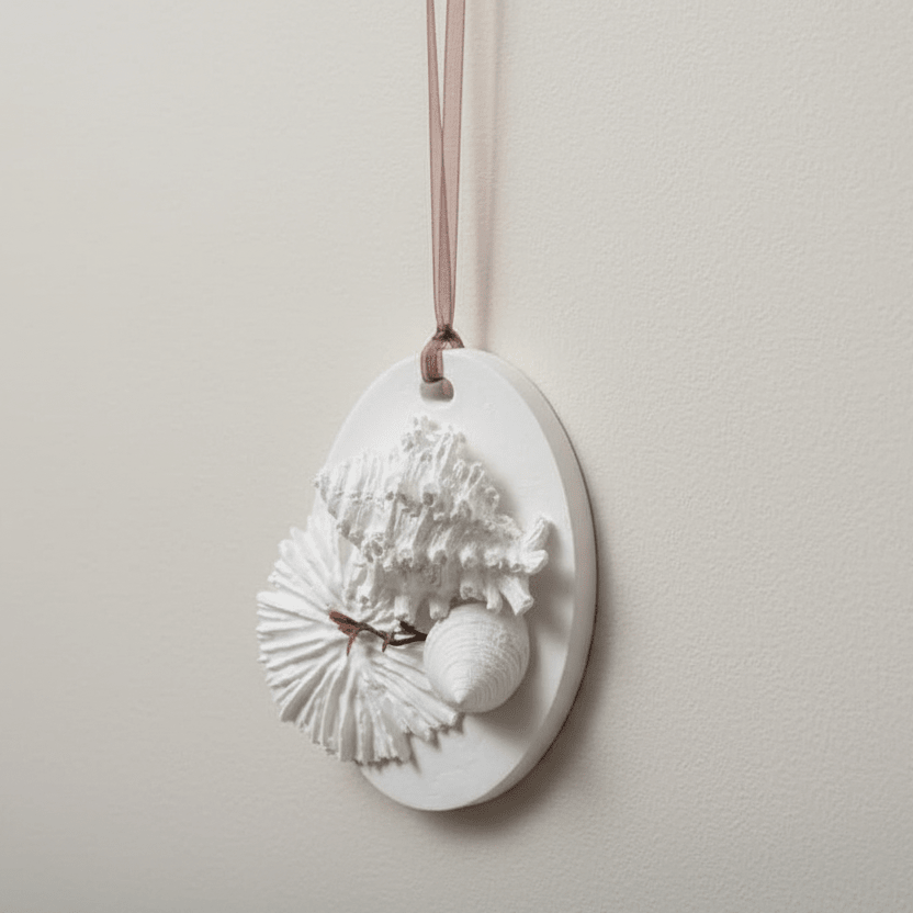 Seaside Treasure I — Oval Coastal Cast Wall Hanging - Wall Hanging - Eclectic Blue Studio