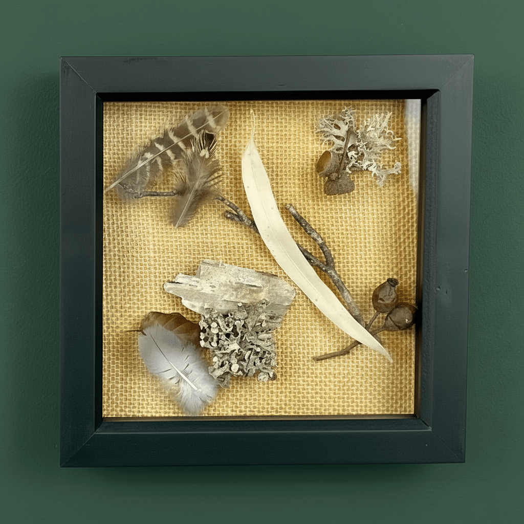 Woodland Hessian Still Natures — Framed Botanical Art - Visual Artwork - Eclectic Blue Studio