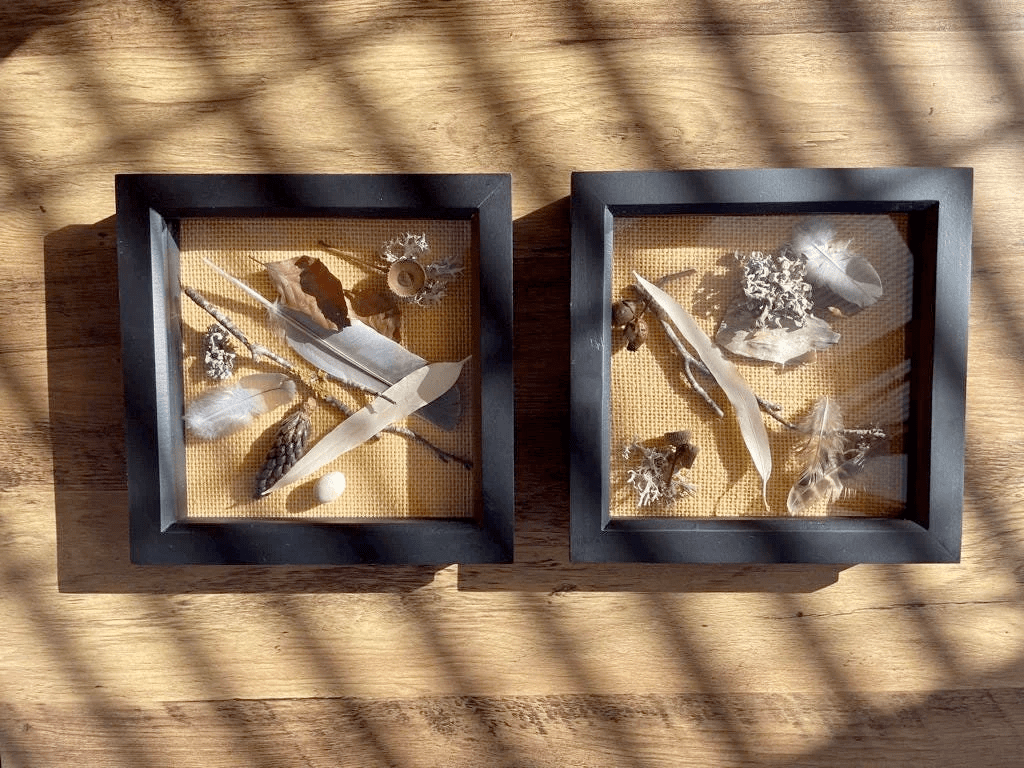Woodland Hessian Still Natures — Framed Botanical Art - Visual Artwork - Eclectic Blue Studio